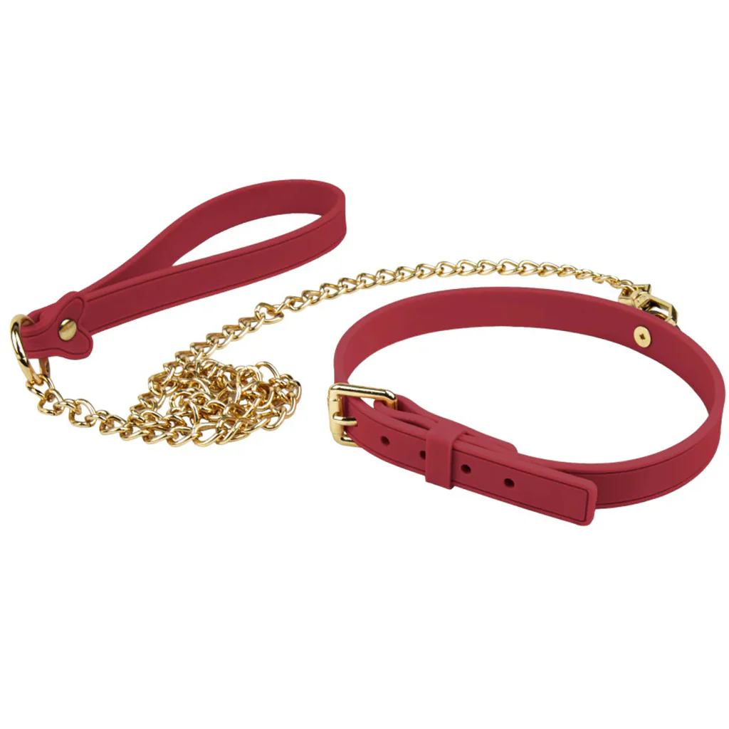 Temptasia Andor Silicone Collar & Leash in Red - Image 5