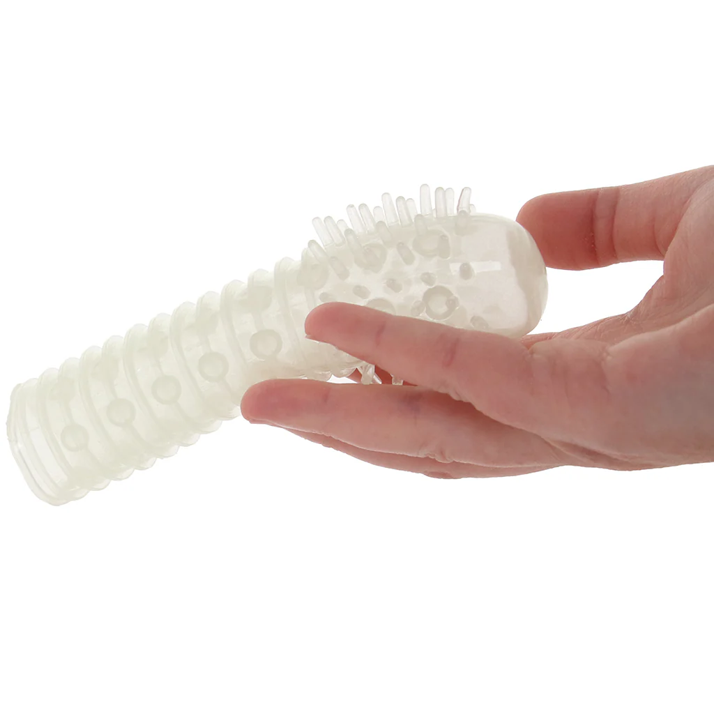 Textured Reversable Pleasure Sleeve in Glow-In-The-Dark - Image 4