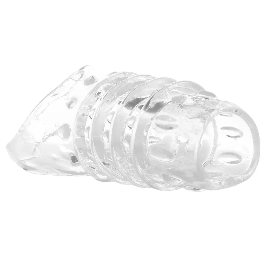 Textured Stimulation Enhancer Penis Sheath in Clear - Image 4