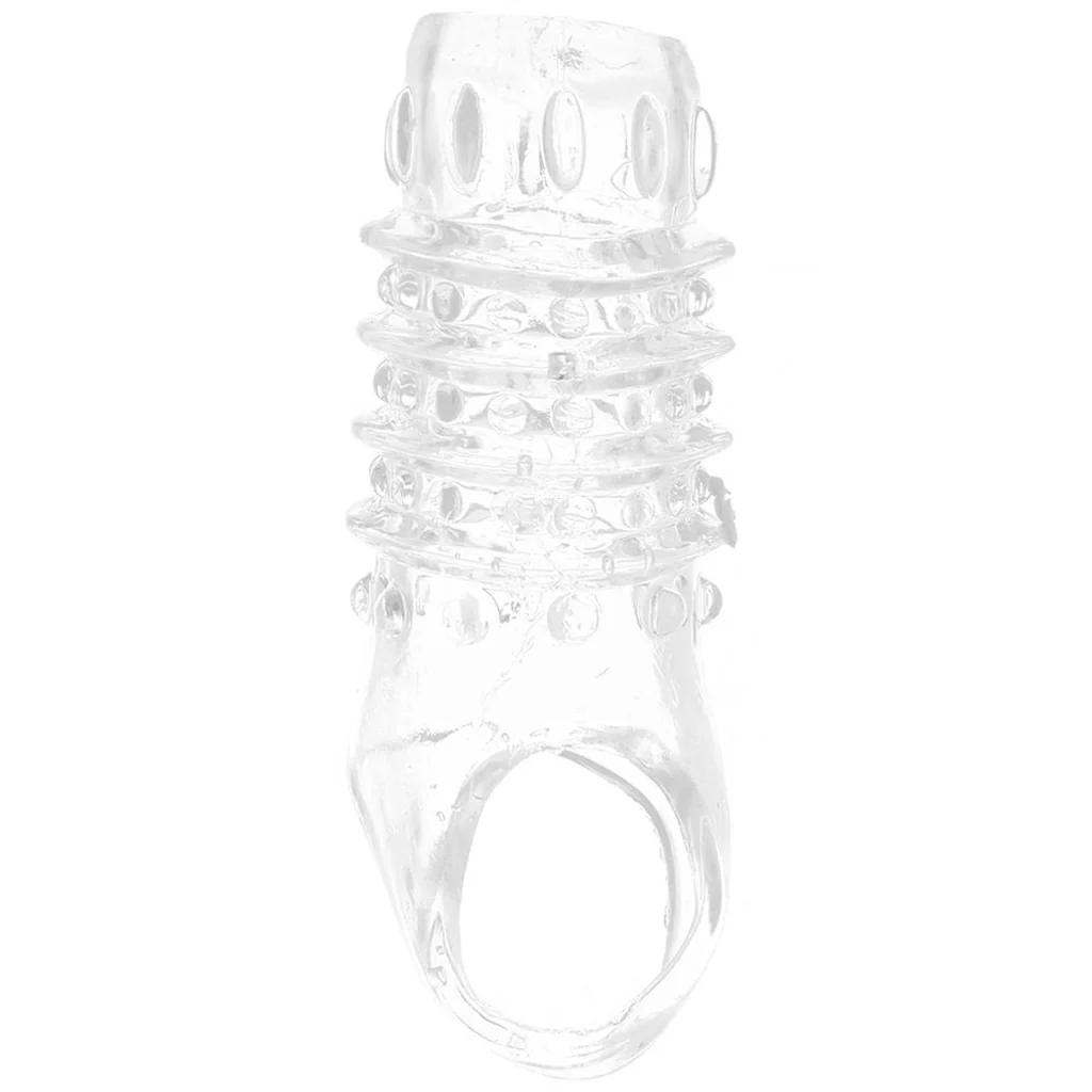 Textured Stimulation Enhancer Penis Sheath in Clear - Image 5