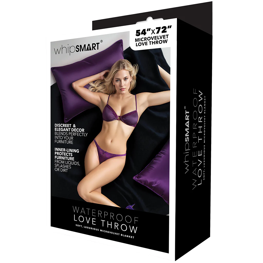 Whip Smart Waterproof Love Throw Blanket in Black - Image 9