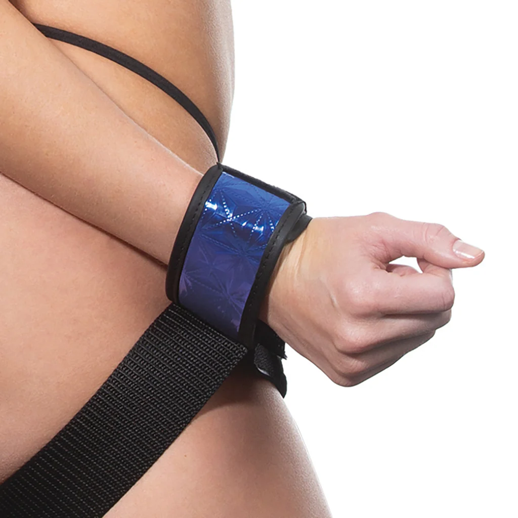 WhipSmart Diamond Wrist To Thigh Cuffs in Blue - Image 2
